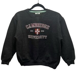 Cambridge University Youth Sz 11/13 Embroidered Gray Crewneck Sweatshirt
